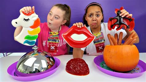 Toys And Me Gummy Vs Real Food Halloween Halloween Gummy Food vs Real Food challenge! - YouTube